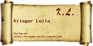 Krieger Leila névjegykártya